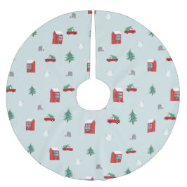 Saia Para Árvore De Natal De Poliéster Winter Village