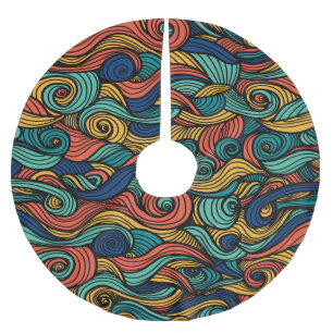 Saia Para Árvore De Natal De Poliéster Wool Topped paisley