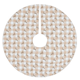 Saia Para Árvore De Natal De Poliéster Xadrez de verificação de renas rústicas da fazenda