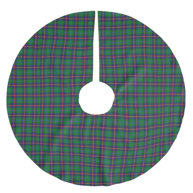 Saia Para Árvore De Natal De Poliéster Xadrez Tartan Clan Young  (Frente)
