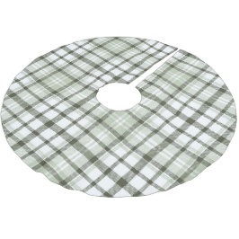 Saia Para Árvore De Natal De Poliéster Xadrez Verde Cobrir Base Da Árvore De Natal.