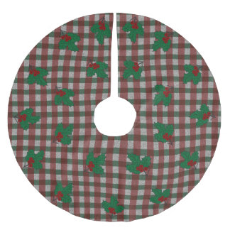 Saia Para Árvore De Natal De Poliéster Xmas Gingham 1940