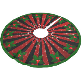 Saia Para Árvore De Natal De Poliéster Zuckerstangen Mistel Schneeflocken Rot Grün