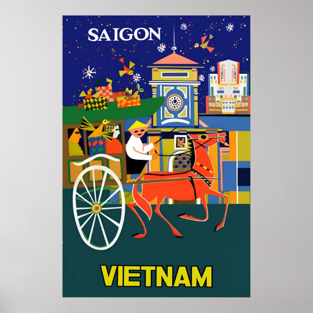 Saigon, poster de viagens do Vietname (Frente)