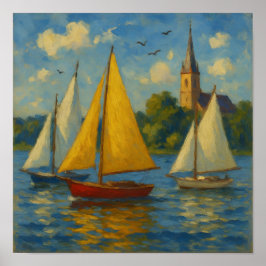 Sailing boats Poster Print 