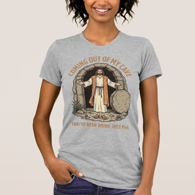 Saindo da Minha Caverna Camisa Vintage Cristã Engr (Frente)