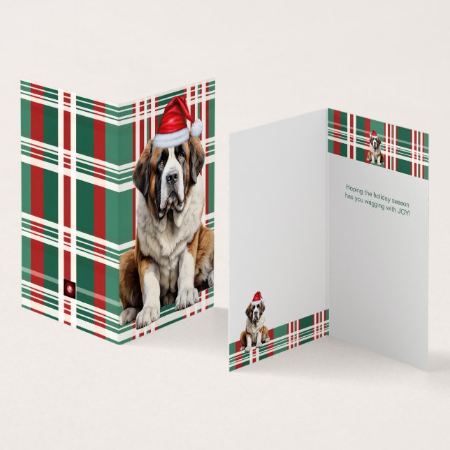 Saint Bernard Dog Holiday Plaid Christmas (Interior e exterior)
