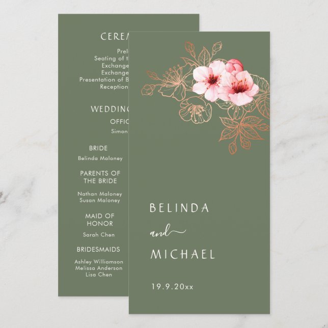 Sakura Artística | Programa de Casamento (Frente/Verso)