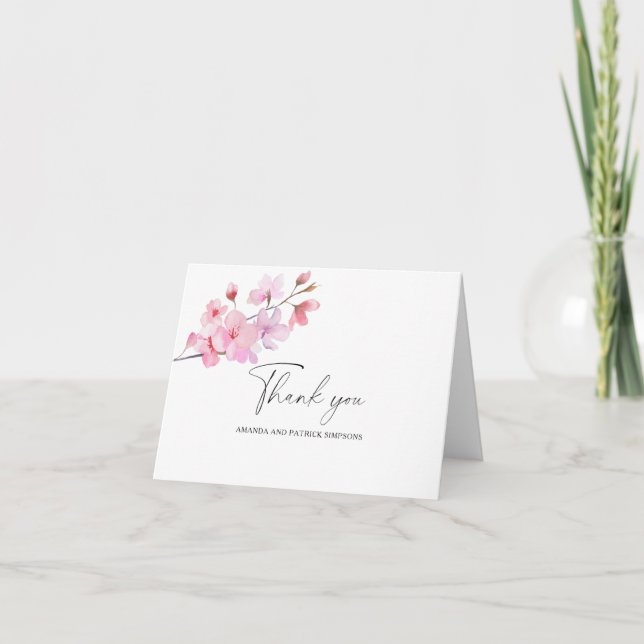 Sakura - Cartão de Agradecimento de Casamento (Frente)