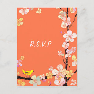 Sakura: Cartões postais RSVP de Casamento