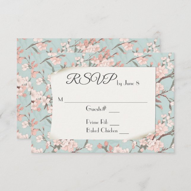 Sakura Cherry Blossom Design RSVP (Frente/Verso)