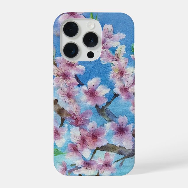 Sakura em Aquarela Pintada à Mão Tendência (Verso)