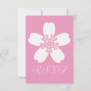 Sakura encantadora com placa de RSVP Rosa-Petal