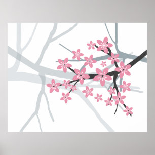 Sakura - impressão japonês da flor da árvore de