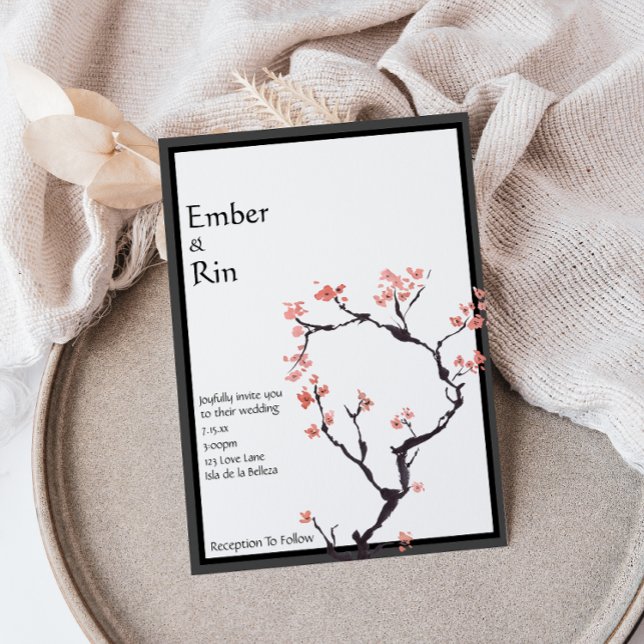 Sakura Mountain | Convite Casual para Casamento Fr (Criador carregado)