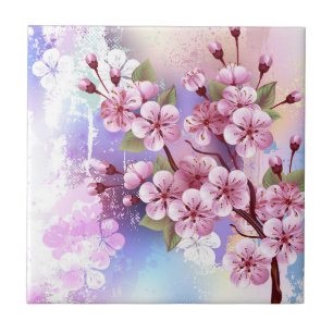 Sakura rosa no fundo da pintura