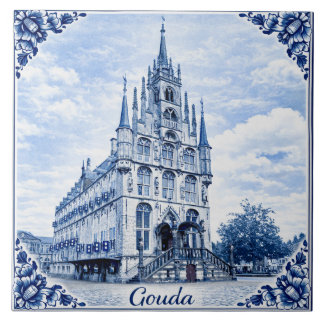 Sala da vereança de Gouda azulejo estilo Delft Blu
