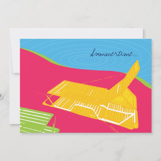 Sala de estar pelo convite da festa na piscina (Frente)