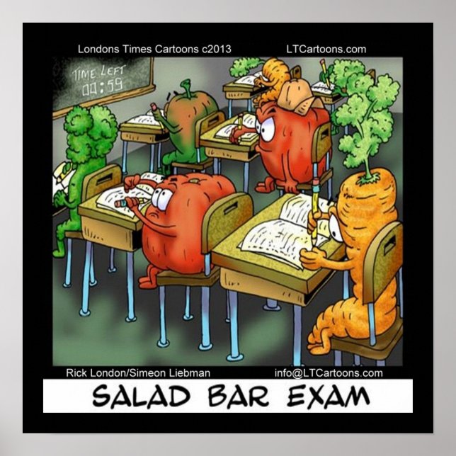 Salad Bar Exam Funny Vegan Lawyer Poster (Frente)
