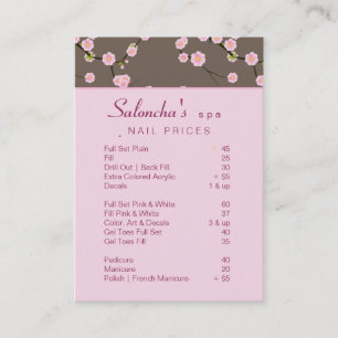 Salão Cartão de visita spa cherry floresce rosa 
