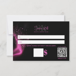Salão de Beleza Black Neon Rosa Quantia Preenchíve