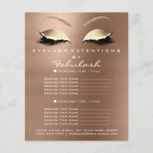 Salão de Beleza Maquiagem Dourado Brilho Flyer Caf