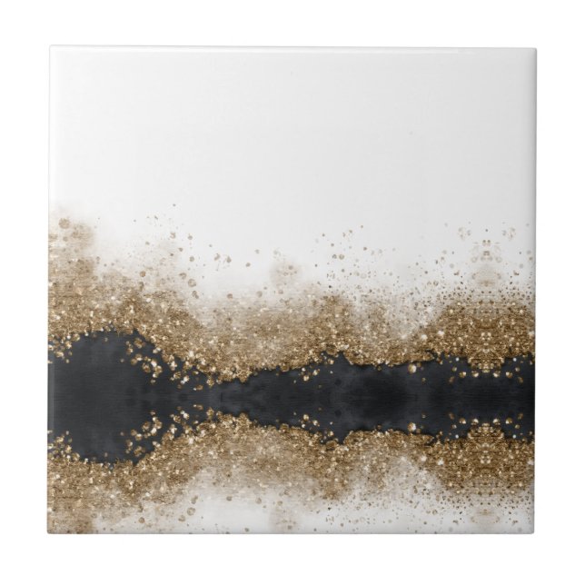 Salão de cabeleireiro dourado e preto (Frente)