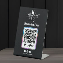 Salão de Cabelo Moderno com Código QR Paypal Scan 