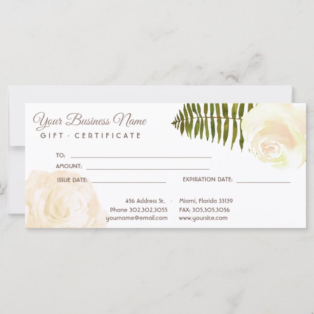 Salão de Rosas Brancas Elegante (Frente)