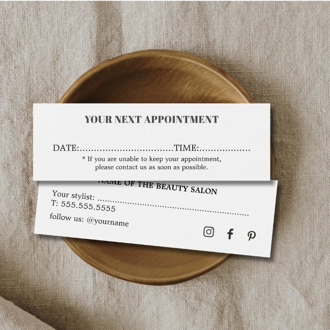 Salão Simples de Bela Branca Preta Minimalista (Criador carregado)