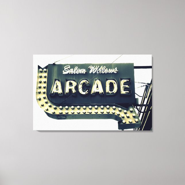 Salem Willows Arcade Neon Sign Canvas Print (Frente)