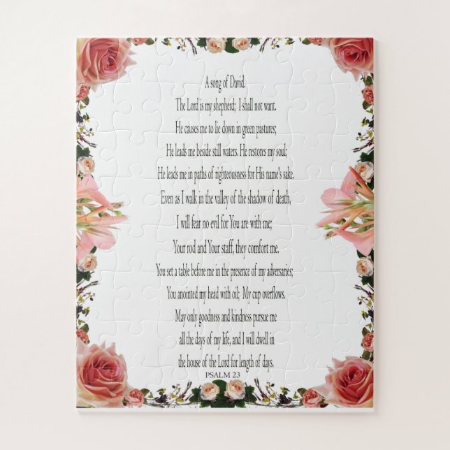 Salm 23, Borda Floral 56 peças Easy Quebra-cabeça (Vertical)
