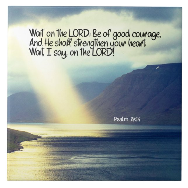 Salm 27:14 Espere no oceano Verso da Bíblia LORD (Frente)