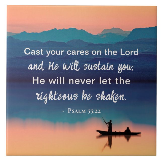 Salm 55:22 Caste as tuas preocupações com o LORD (Frente)