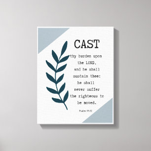 Salm 55:22 Decoração de Muro da Canvas Cristã
