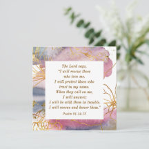 Salm 91:14-15 Lord diz que vou resgatar o cartão d