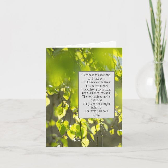 Salm 97:10-12, cartão rebatível cristão (Frente)