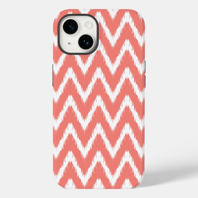 Salmão Asiático Moods Ikat Chevrons (Verso)