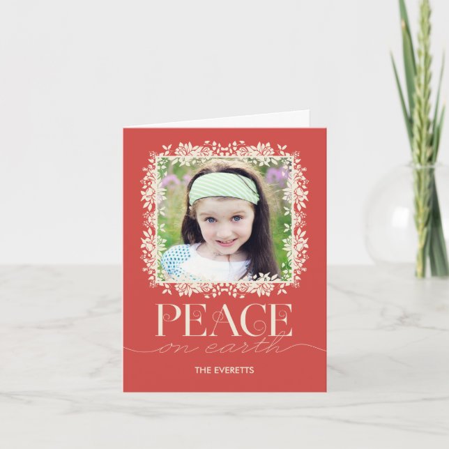 Salmão de Cartão de Saudação de Feriado Floral Pac (Frente)