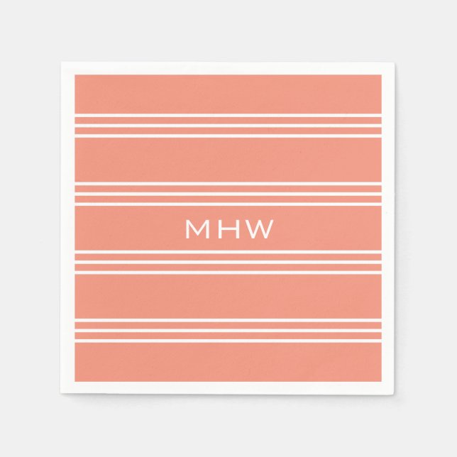 Salmão Raspa guardanapos de papel monograma person (Frente)