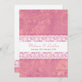 Salmão rosa rosa claro renda formal convite para c