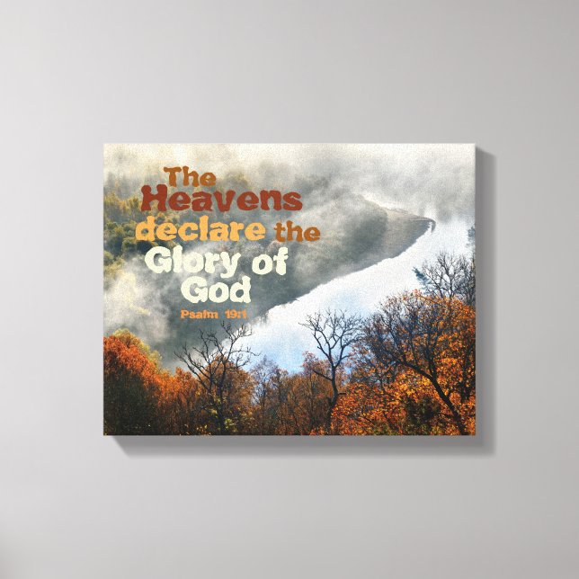 Salmo 19:1 Bíblia Versa Glória de Deus Canvas (Frente)