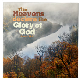 Salmo 19:1 Glória Versa de Bíblia de Deus Azulejo 