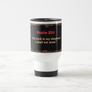 Salmo 23:1 Versículo Bíblico Caneca de Viagem Cris