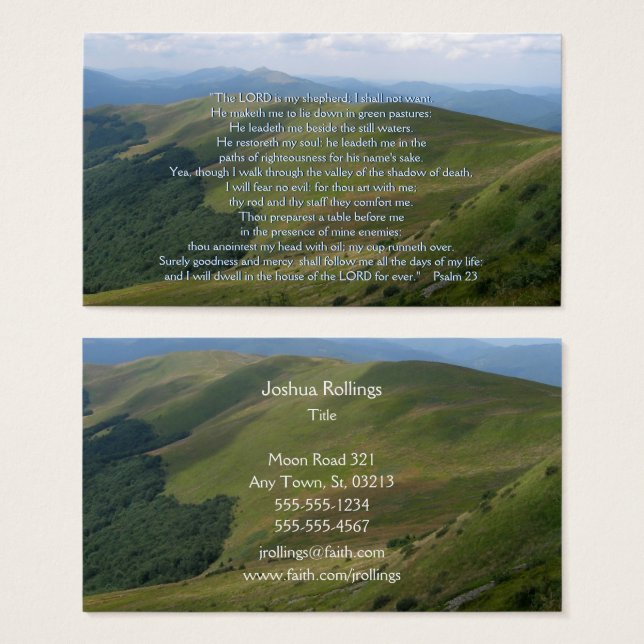 Salmo 23 | Inspiração Cristã (Frente & Verso)