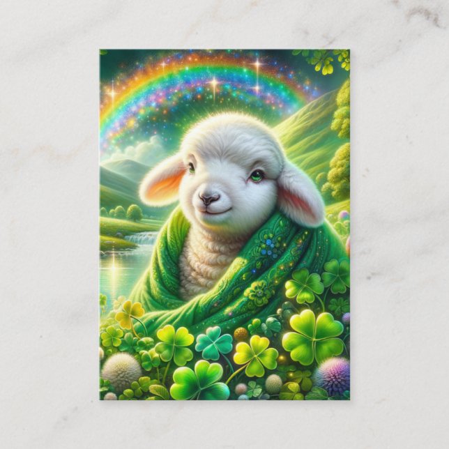 Salmo 23 KJV Cartões - Bunny Lamb (Frente)