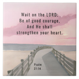 Salmo 27:14 Espere no oceano Bíblia Verso do Senho