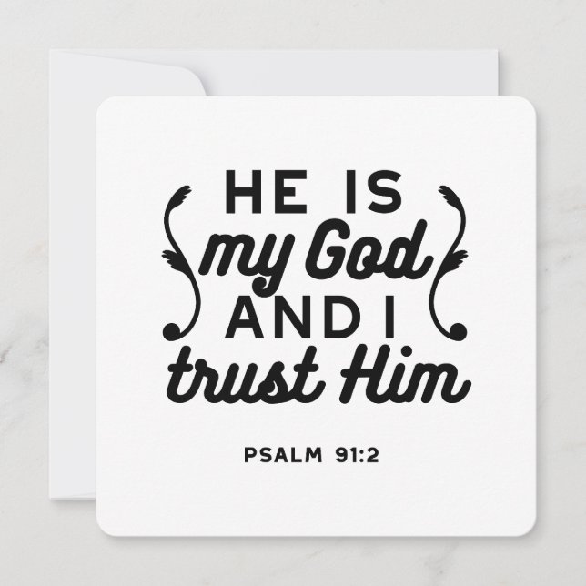 Salmo 91:2 – Confie em Deus Versículo Bíblico Cris (Frente)