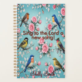 Salmo 96:1 Planejador de Pássaros Florais Personal
