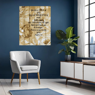 Salmões Você É um Filho de Deus Poster Floral